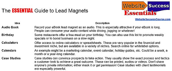 essential guide to creating lead magnets