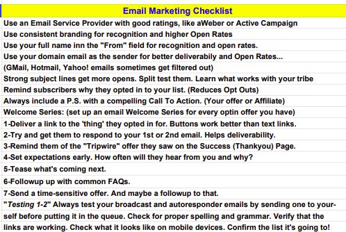 email marketing checklist